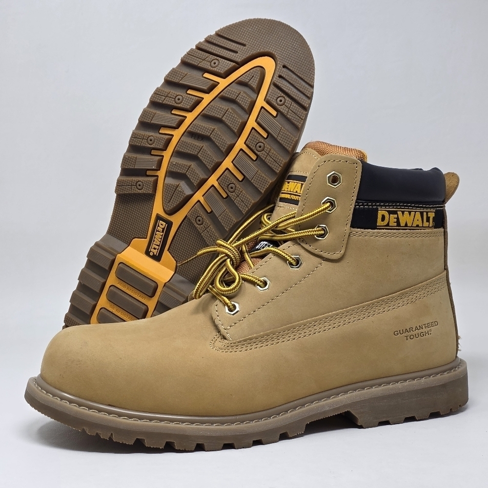 DeWALT Hancock Men’s Size 10.5M S3 Honey Safety Steel Toe Leather Ankle Boot New